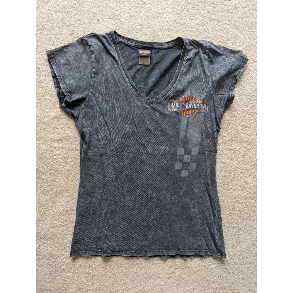 Harley Davidson Motorcycles Desperado McAllen TX Women's Acid Wash T-Shrt XLrg
